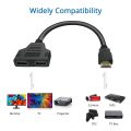 HDMI Splitter Adapter Cable , Dual HDMI Port Y Splitter 1 In 2 Out / HDMI Male To HDMI Female 1 To 2 Way for HDMI HD, LED, LCD, TV,ps3. 