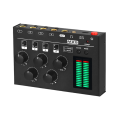 MX5 Mini Low Noise 4-Channel Stereo Audio Mixer 6.35/3.5mm Mono Inputs for Studio, Bar, for Club. 