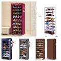 Quality Steel Tube 9 Layer Shoe Rack With Cover. 