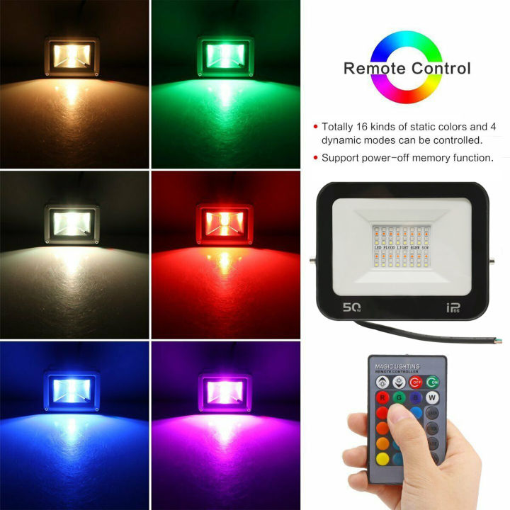 10W / 20W / 30W / 50W / 100W RGB LED Flash Light with Remote Control Waterproof LED Flasher Colour LED Flood Light Party Light RGB Flasher Colour Flasher RGB LED Flood Light