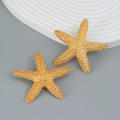 5.6*5.5cm Starfish stud earrings Trendy alloy Alloy hipster earrings European and American metal earrings for Beach vacation Party Jewelry collection Gift for women. 