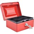 DL Metal Cash Box & Jewelry Safe Locker with Plastic Coin Tray & Key Lock (3 Sizes) by ZinZen. 