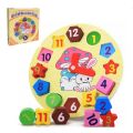 Wooden Shape Sorting Clock Learning Toy In Kids. 