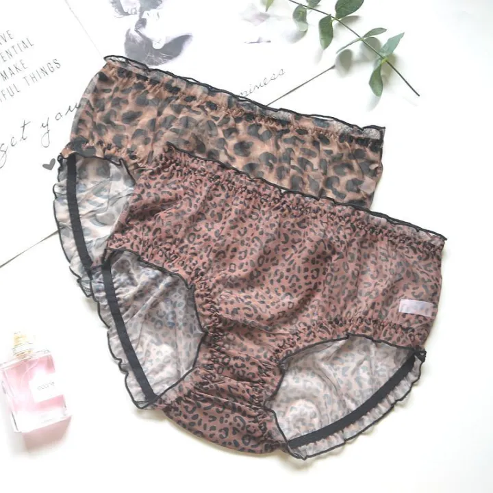 Leopard%20Print%20Mid%20Waist%20plus%20Size%20Underwear%20Women's%20Mesh%20Summer%20Ultra-Thin%20FatMMComfortable%20Breathable%20High%20Elastic%20Panties%20-%20Image%203
