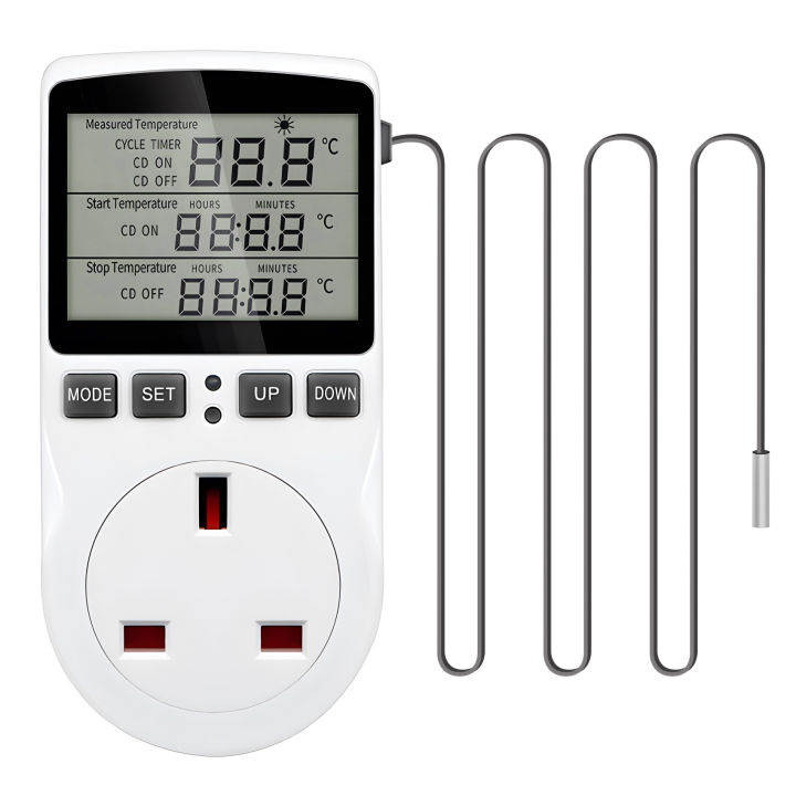 Digital Temperature Controller Thermostat Outlet Socket Plug Heating ...