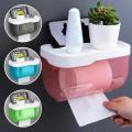 Wall Mount Tissue Holder Bathroom Waterproof Tissue Box Self-adhesive Punch-Free Multifunctional Storage Rack Bathroom Supplies. 