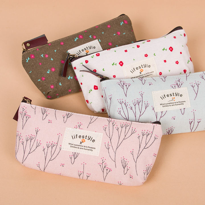 Flower Storage Bag Women Cosmetic Handbag Female Makeup Case Travel Organizer or Canvas Zipper Pencil Cases