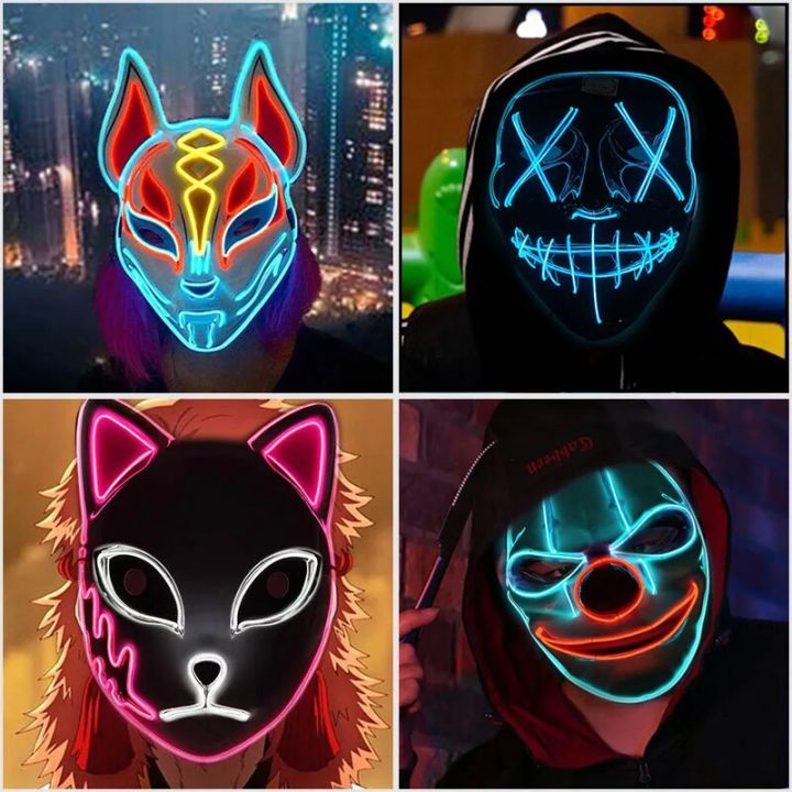 halloween%20mask%20Glowing%20Cosplay%20Mask%20Horror%20Skull%20Smiling%20Face%20Joker%20Japanese%20Anime%20LED%20Mask%20For%20Halloween%20Birthday%20Party%20SuppliesParty%20Tableware%20-%20Image%204