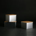 Small Vintage Metal Storage Box With Wood Lid Money Candy Key Packaging Box Tea Cans Kitchen Food Containers Organizer. 