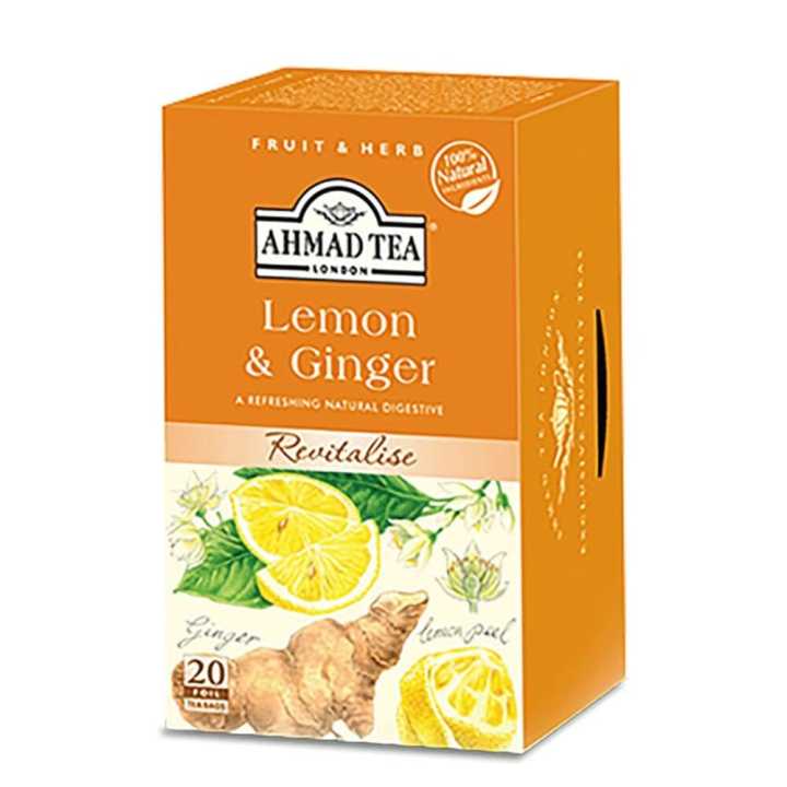 Ahmad Tea Lemon & Ginger 20 Foil Tea Bags 40g