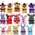 14CM FNAF Foxy Chica Bonnie Freddy dorado pesadilla Fredbear llavero de oso cinco noches en Freddy 4 juguetes de peluche colgant. 