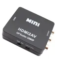 HDMI-compatible TO AV RCA CVSB L/R Video 1080P Scaler Converter Box HD Video Composite Adapter HDMI2AV Adapter Support NTSC PAL. 
