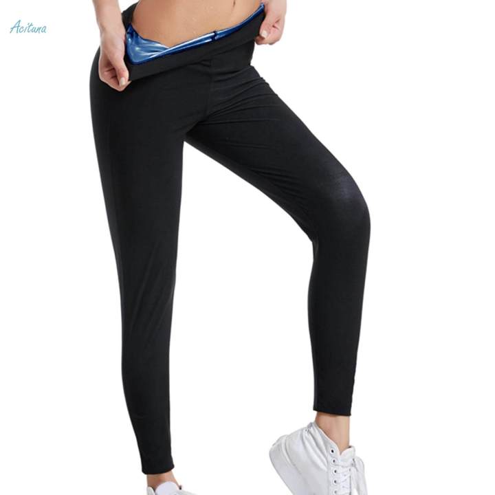 Women Sauna Pants Shorts Waist Jogger Leggings Sweatpants Workout Training Yoga Leggings 3 Types - L XL