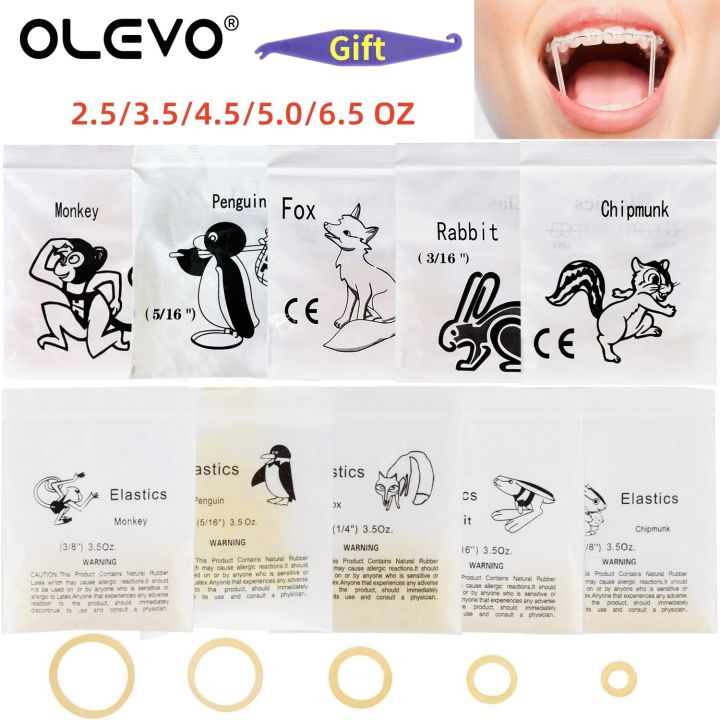 1000 Pcs/10 Bags Dental Orthodontic Elastic Rubber Bands Zoo Pack Latex Teeth Braces Bands 2.5/3.5/4.5/5.0/6.5 OZ Ortho Material
