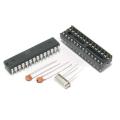 ATMega328PU Microcontroller Arduino Uno Bootloader Kit ATMega328P-U DIP IC 16MHz Crystal Oscillator 22pF Ceramic Capacitors 10K Ohm Resistor 28 Pin IC Base. 