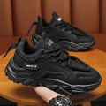 Summer men's shoes 2024 New Fashionable Sports Shoes Raise the Bottom Non-Slip Wear-Resistant Daddy Shoes Men's Running Shoes. 
