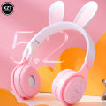 【New Innovation】M6r Rabbit Ear Wireless Bluetooth Earphones For Children Luminous Headphones With Microphone Foldable Macaron Color Music Heaset. 