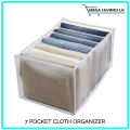 7 Grid Folding Drawer Organizers, Stackable Wardrobe Storage, Clothes Drawer Mesh Separation Box, Jeans Compartment Storage Box Clothes Organizer. 