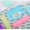 1pc Portable Storage Box Travel Outdoor Portable Women Tampons Holder Random Color Cotton Swab Cosmetic Napkin Carrying Case. 