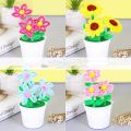 Hand Twisted Plush Stick Flower Pots Kids DIY Flower Handmade Twister Stick Root Flower. 
