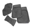 Universal Front And Rear Black Color Bucket Mats 5Pcs Full Carpet Set - No 1. 