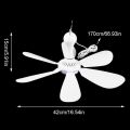 5V USB Powered Mini Ceiling Fan Silent 6 Leaves for Personal Use. 
