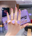For Xiaomi Redmi 9 Back Cover with Love Heart Chain Wrist Strap Fashion Bracelet Shiny Plating Bumper Protective Case Silicone Shockproof Mobile Phone Cases. 