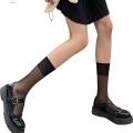 Quasar Women Hosiery Japanese College Style Mesh Long Socks Perfect for Cosplay Skirts Ultra-thin See-through Design Solid Color Mid Tube Socks for Women Solid Color Stockings. 