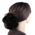 Women Natural Rubber Band Hairpieces Drawstring Fake Hair Curly Chignon Synthetic hair Messy Hair Donut Bun Elastic Band. 