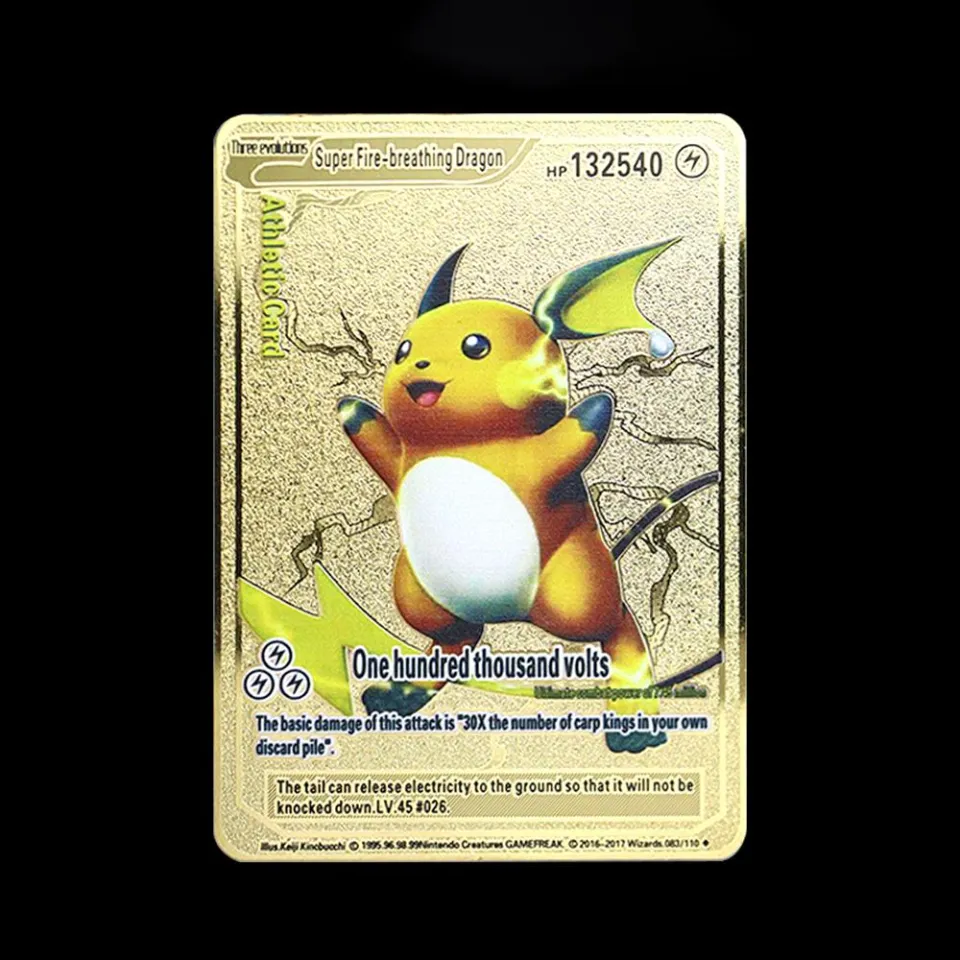 pokemon cards golden Pokemon 183200 Points High Hp Charizard Pikachu Mewtwo  Gold Black English French Metal Cards Vmax Mega GX Game Collection  CardsParty Games Crafts | Daraz.lk