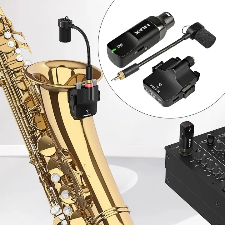 NUX%20B-6%20Saxophone%20Wireless%20Microphone%20System%20with%20Charging%20Case%20-%202.4GHz%20-%20Image%202
