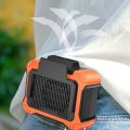 Portable Waist Clip Fan 6000MAh Battery Operated Necklace Fan, with Solar Charging 3 Speeds for Outdoor Works Orange. 