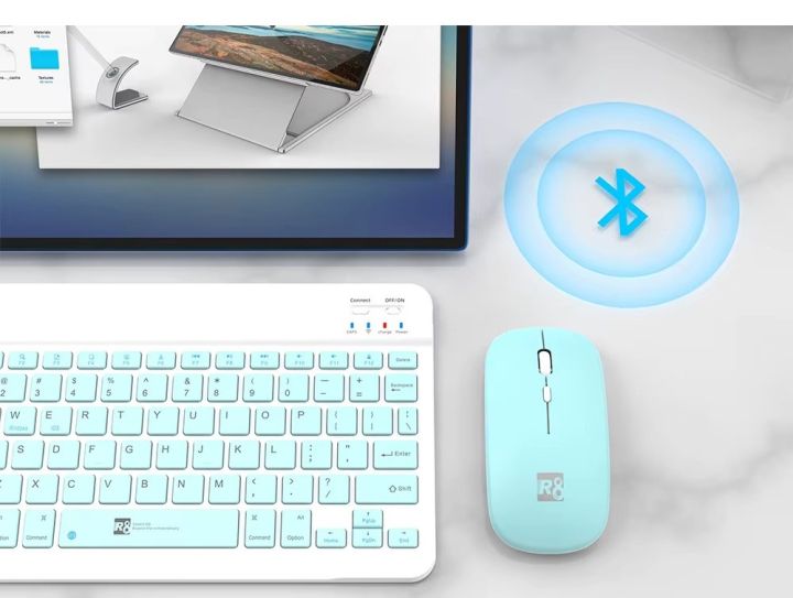 Ultra-Slim Rechargeable Bluetooth Keyboard & Mouse – IOS / Windows / Android R8 1932