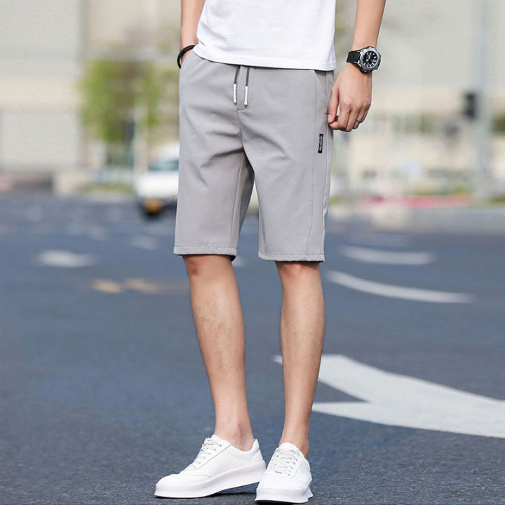 Summer%20Thin%20Ice%20Silk%20Leisure%20Shorts%20Men's%20Loose%20Sports%20Straight%20Pirate%20Shorts%20Men's%20Trendy%20All-Matching%20Summer%20Cropped%20Pants%20-%20Image%205