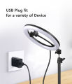 10inch Selfie Ring Light with Optional Tripod, Photography Fill Light Led Ring Lamp Ringlight for Video Recording Live Broadcast. 