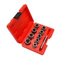 10pc Nut Extractor 1/2 Square Hole Air Cannon Electric Wrench Use Sliding Nut to Remove Red Box Tool Set. 