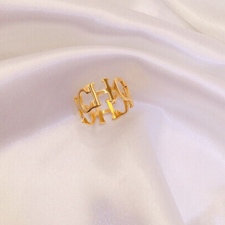 %E3%80%90Recently%20popular%E3%80%91Personality%20Ring%20Trend%20CH%20Letter%20Titanium%20Steel%20Ring%20Stainless%20Steel%20Splicing%20Golden%20Ring%20Ring%20for%20Women%20-%20Image%202