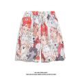 Hawaiian Quick-Drying Thin Floral Shorts Men's Hong Kong Style Loose-Fitting Loungewear Casual Shorts Korean Style Seaside Couple's Cropped Pants. 