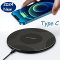 100W Wireless Charger Type C Desktop Ultra-thin Mobile Phone Fast Charging Dock Station For iPhone 15 14 13 12 11 Samsung Xiaomi. 