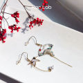 Her Lab Jewelry |Vintage Brooches Jewelry Gold Plated Red-Crowned Crane Brooches and Pins for Women. 