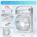 USB Water Mist Fan 7 Colors LED Light Humidification Desk Fan-B. 