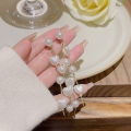 1Pair Simulation Pearl Long Earrings Love Heart Tassel Wedding Stud Earrings For Women Girl Fashion Korean Party Wedding Jewelry Gift. 