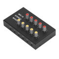 Audio Amplifier Mixer, DC5-12V 10 Channel Stereo Mixer Good Isolation with Power Cable for Home Theater. 