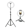 360 Rotatable 10 Inch Selfie LED Ring Light with 7ft Tripod Stand Adjustable Phone Holder for TikTok, YouTube, and Photography Studio Setup. 