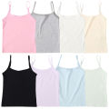 Girls Development Period Solid Color Cotton Soft Breathable Underwear Vest Girls Anti Exposure Safety Underwear Girl Vest. 