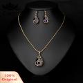 Carat Rhinestone Inlay Necklace Exquisite Peacock Waterdrop Jewelry Set Elegant Necklace Earrings for Women Hypoallergenic Fashionable Gift Women Necklace Earrings Kit. 