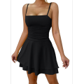 Strapless halter backless dress black S. 