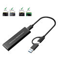 USB 3.1 Type-C SSD External Box Case Aluminum Alloy M.2 NVME/NGFF Solid State Disk Mobile Enclosure Adapter. 