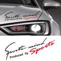 Sports Mind - Racing Car Auto Reflective Car Vinyl Graphic Decal letter personality cars Stickers White & Red 19cmx7cm. 