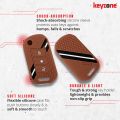 Keyzone® Striped Silicone Key Cover Compatible for Mahindra Marazzo, Scorpio-N, Bolero, Scorpio, TUV300 Plus, Thar, XUV400, XUV700, XUV300 3 Button flip Key (Brown) SAM2. 